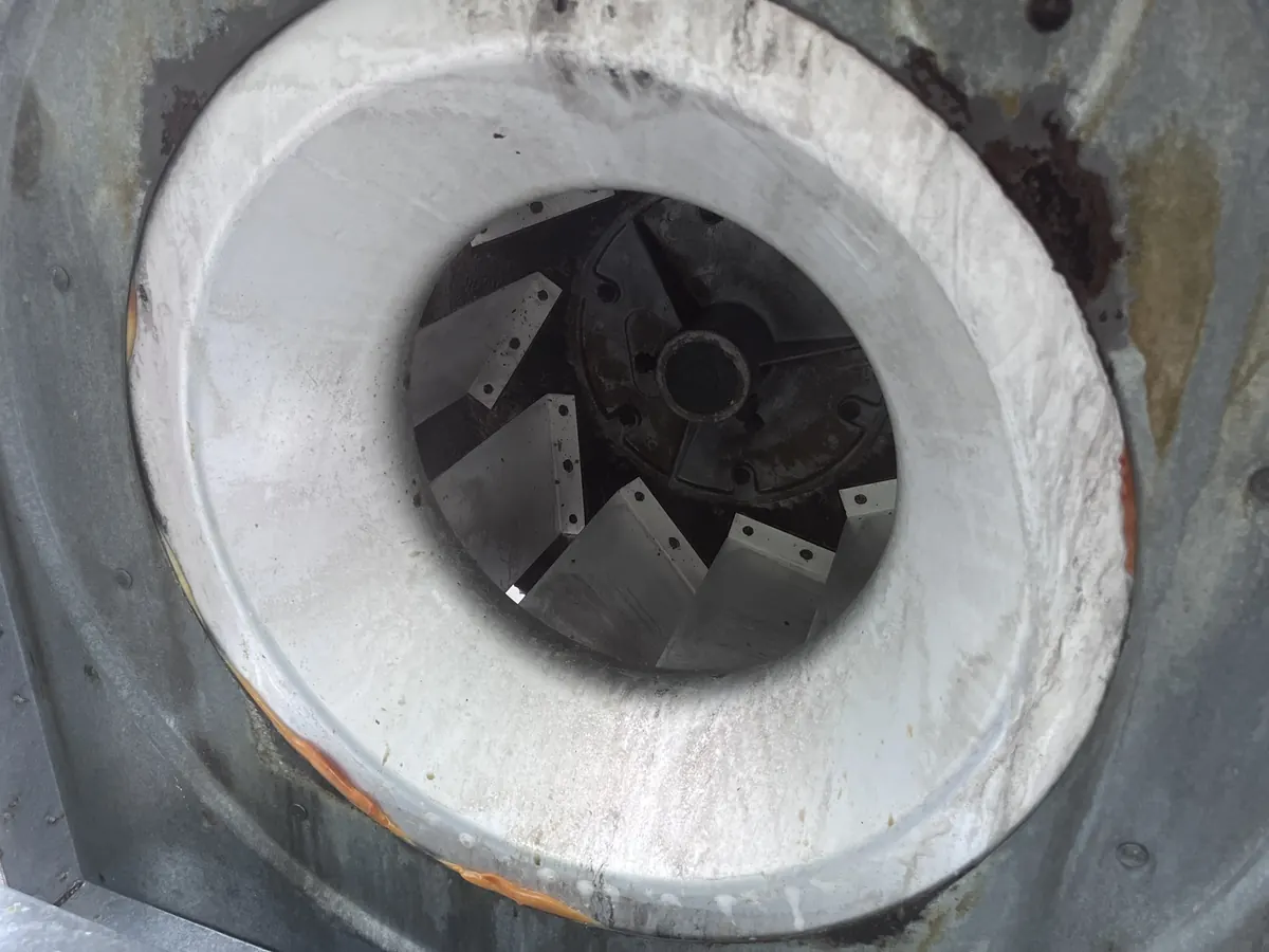 Exhaust fan inlet after cleaning