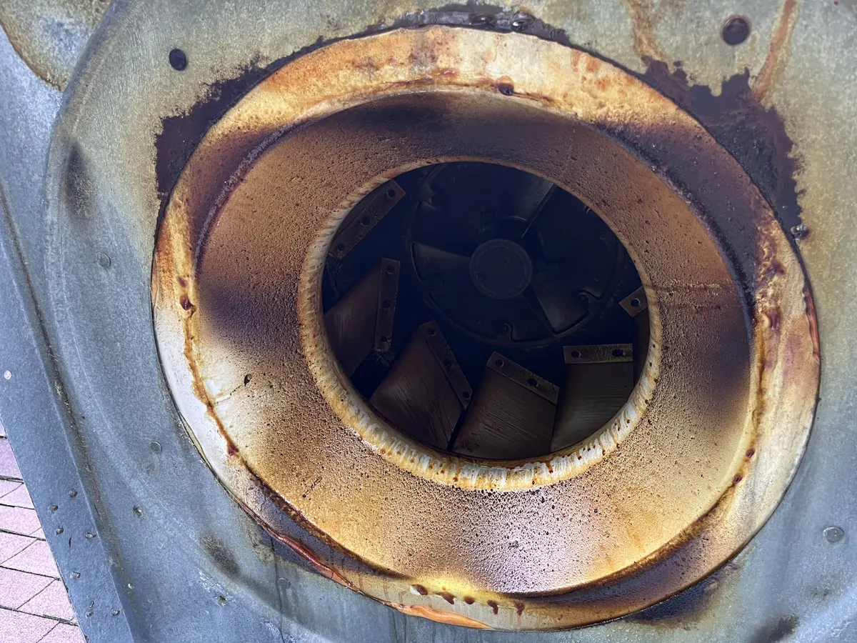 Exhaust fan inlet before cleaning